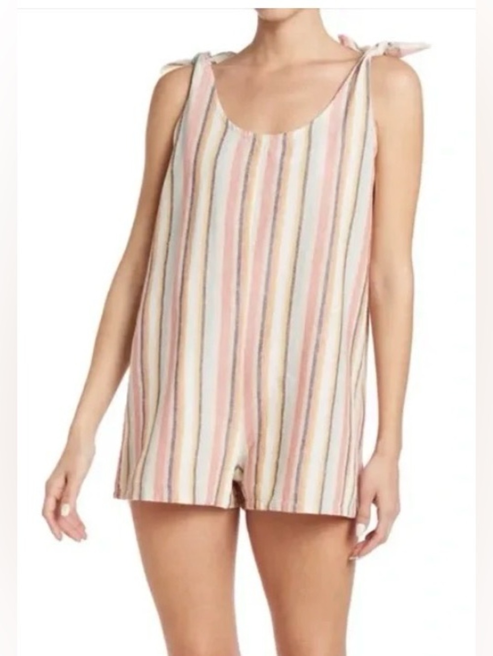 ✨ Madewell Rainbow Stripe Tie-Strap Cover-Up Romper